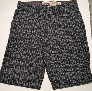 Boys Sz 14 Black & White graphic print shorts Distortion cotton blend skater